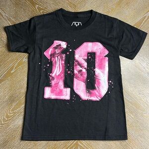MESSI Kids Black Messi GOAT Football Soccer Print Tee S